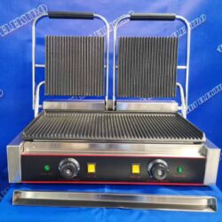 Dvojitý zapékací kontaktní gastro gril 3600W vroubkovaný