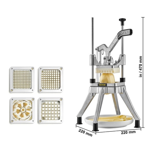 Cortadora de Papas Fritas Vertical 4 Cuchillas Intercambiables - Imagen 2