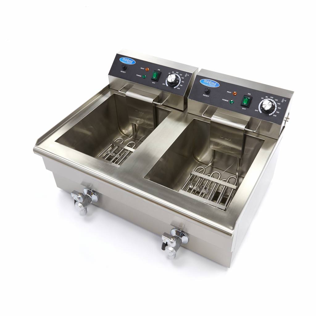 Freidora gastronómica 2 x 16 litros 6kW con válvula - Imagen 5