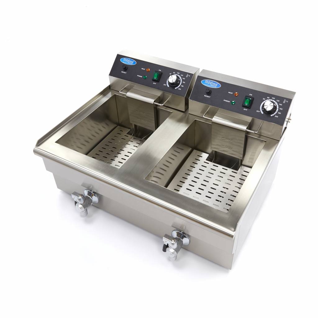 Freidora gastronómica 2 x 16 litros 6kW con válvula - Imagen 6