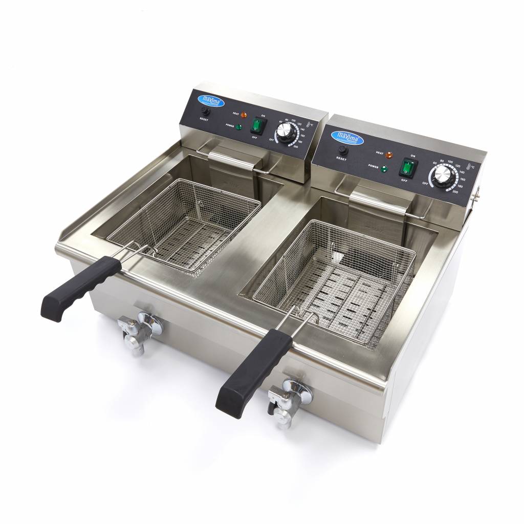 Freidora gastronómica 2 x 16 litros 6kW con válvula - Imagen 7