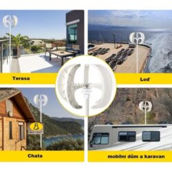 Vertikální větrná turbína 600W 12V/ AC PMG