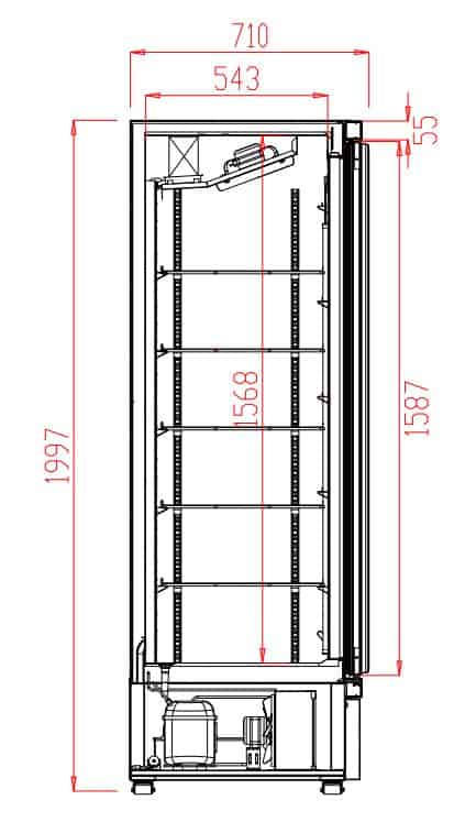Chladnička prosklená CS 7455A 224 černá