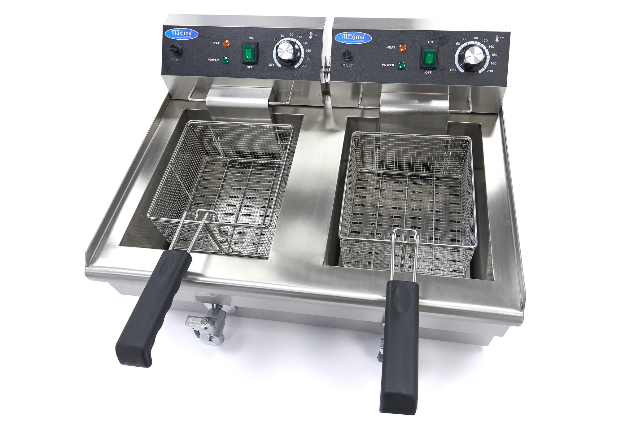 Freidora gastronómica 2 x 13 litros 6kW con válvula - Imagen 5