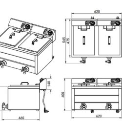 El. Fritéza CS 7518A 2X8L 2X3KW