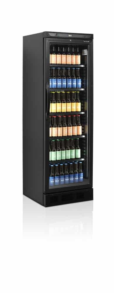 Chladicí skříň prosklené dveře TEFCOLD CEV 425 BLACK